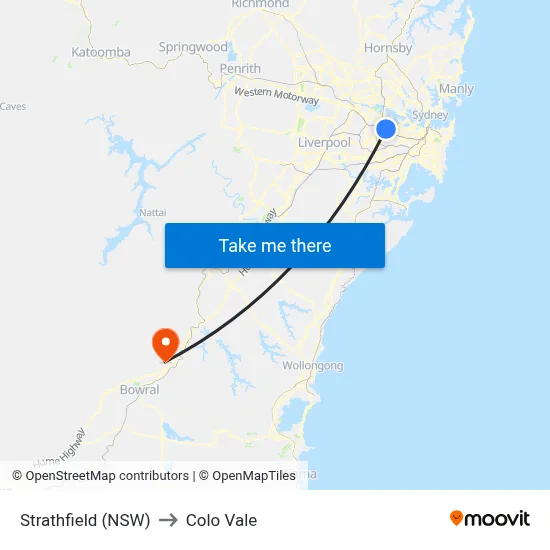 Strathfield (NSW) to Colo Vale map