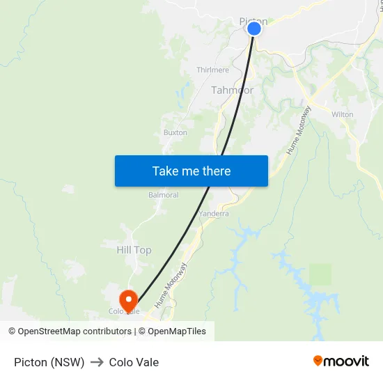 Picton (NSW) to Colo Vale map