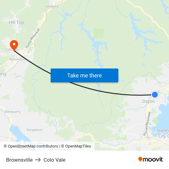 Brownsville to Colo Vale map