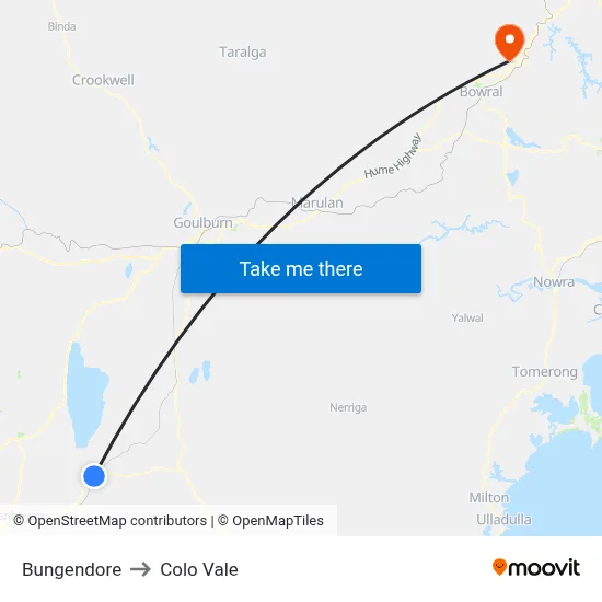 Bungendore to Colo Vale map
