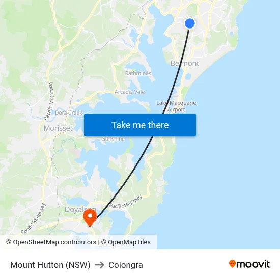 Mount Hutton (NSW) to Colongra map