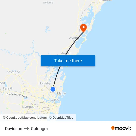 Davidson to Colongra map