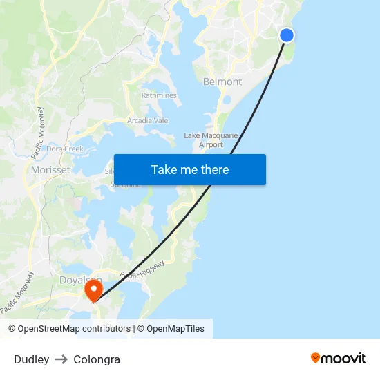 Dudley to Colongra map