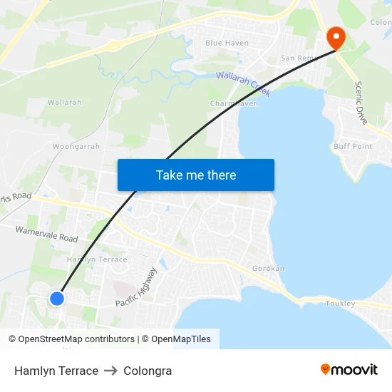 Hamlyn Terrace to Colongra map