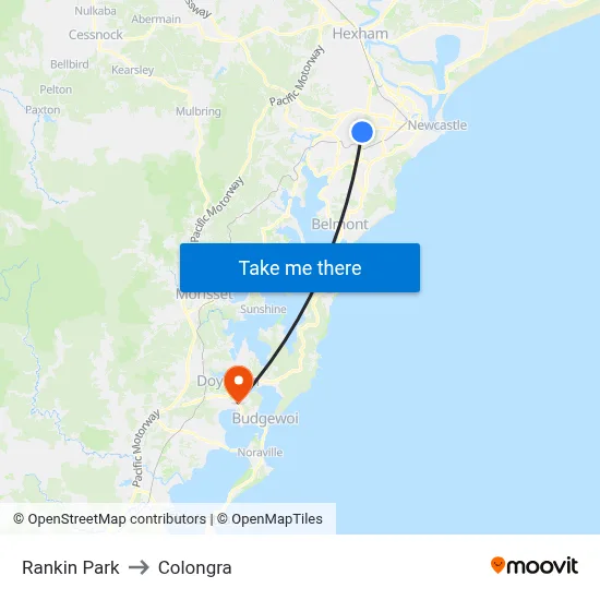Rankin Park to Colongra map