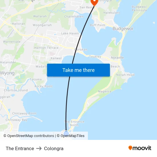 The Entrance to Colongra map