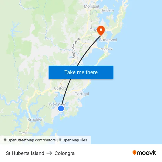 St Huberts Island to Colongra map