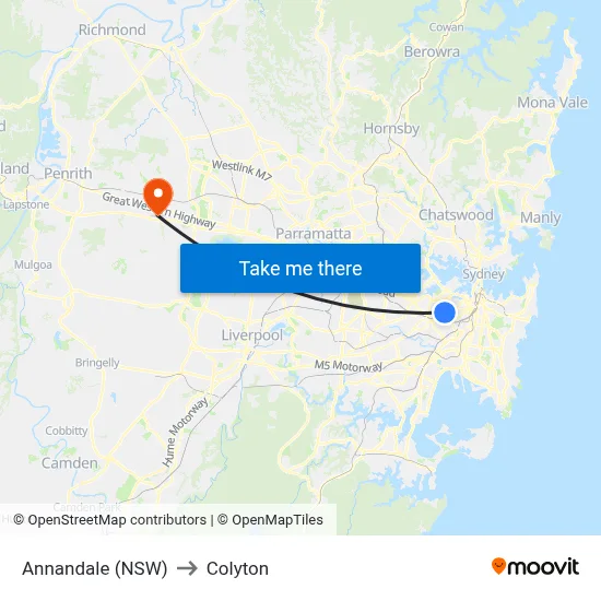 Annandale (NSW) to Colyton map