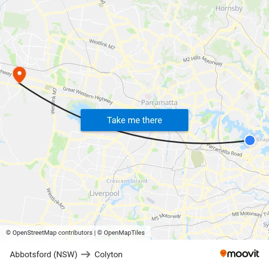 Abbotsford (NSW) to Colyton map