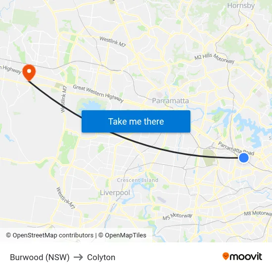 Burwood (NSW) to Colyton map