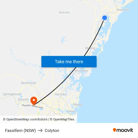 Fassifern (NSW) to Colyton map
