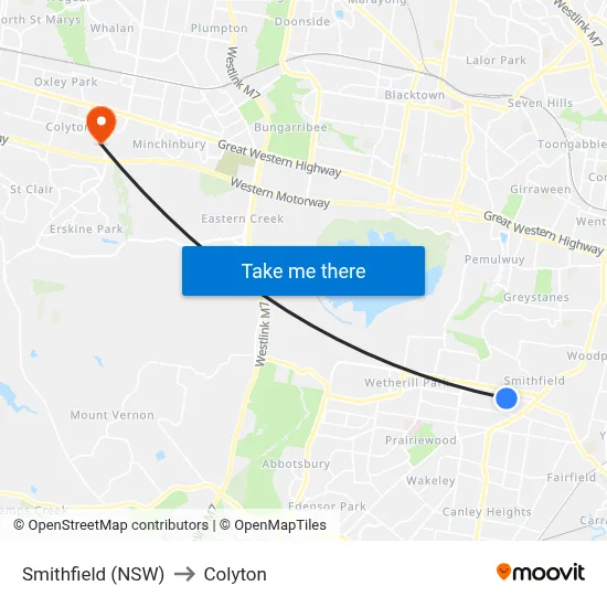 Smithfield (NSW) to Colyton map
