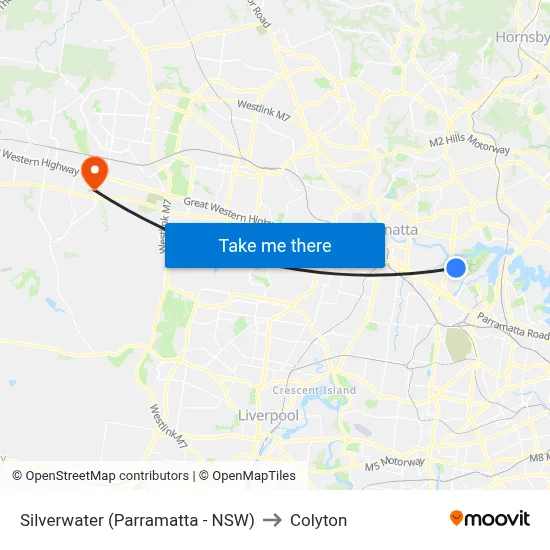 Silverwater (Parramatta - NSW) to Colyton map