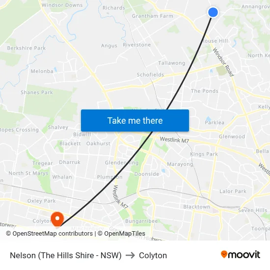 Nelson (The Hills Shire - NSW) to Colyton map