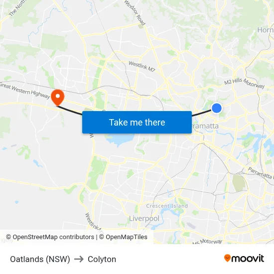 Oatlands (NSW) to Colyton map