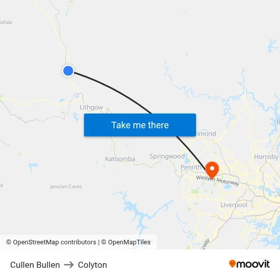 Cullen Bullen to Colyton map