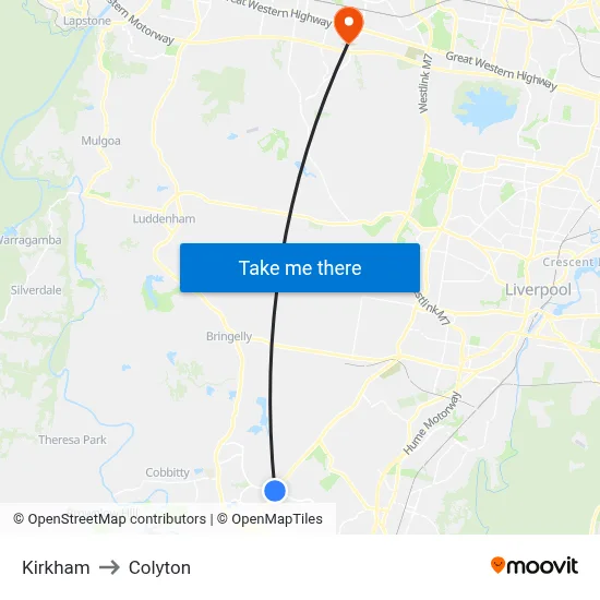 Kirkham to Colyton map