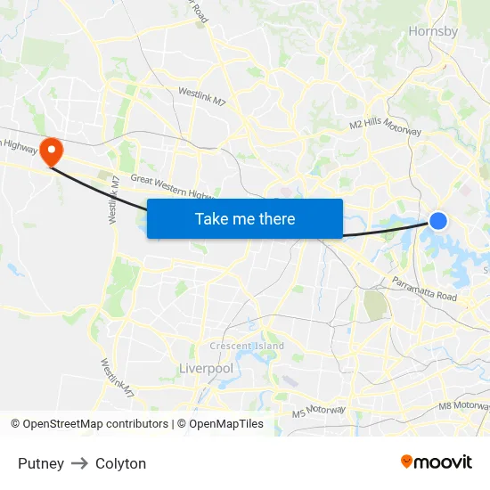 Putney to Colyton map