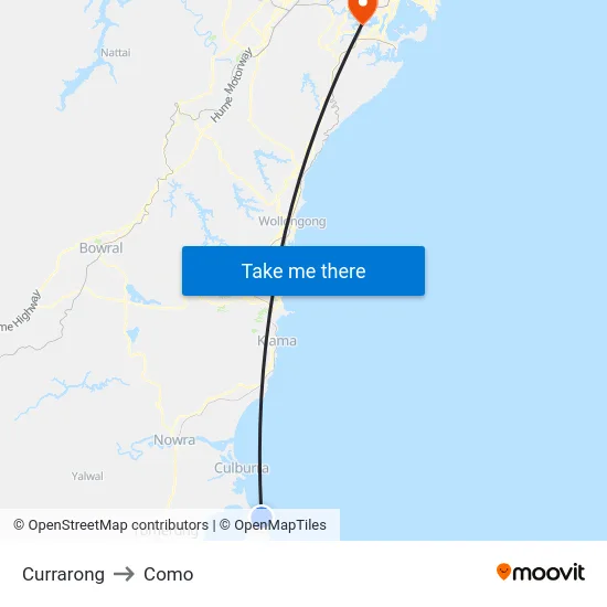 Currarong to Como map
