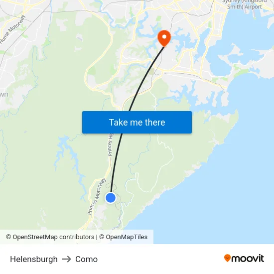 Helensburgh to Como map