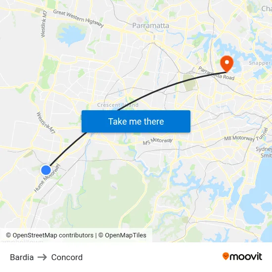 Bardia to Concord map