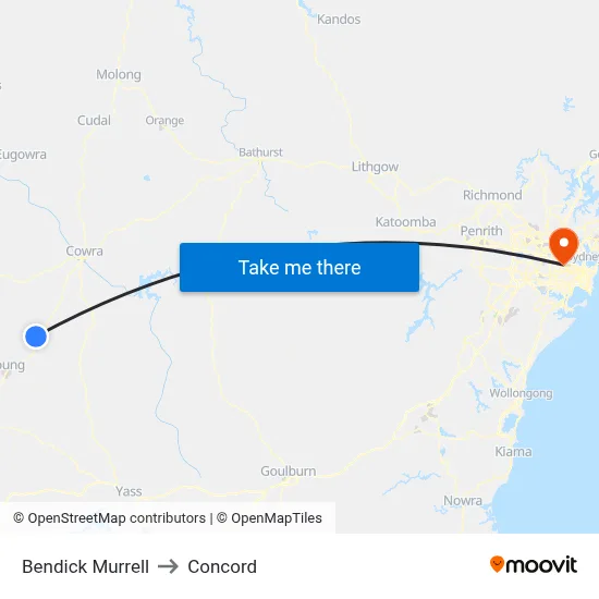 Bendick Murrell to Concord map