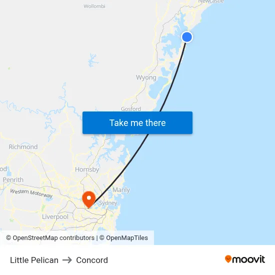 Little Pelican to Concord map