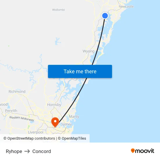 Ryhope to Concord map
