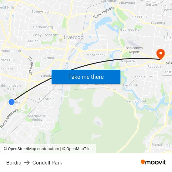 Bardia to Condell Park map