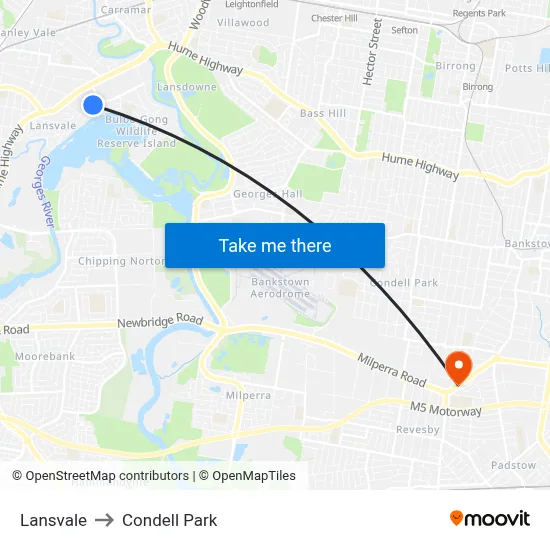 Lansvale to Condell Park map
