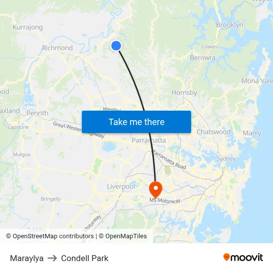 Maraylya to Condell Park map