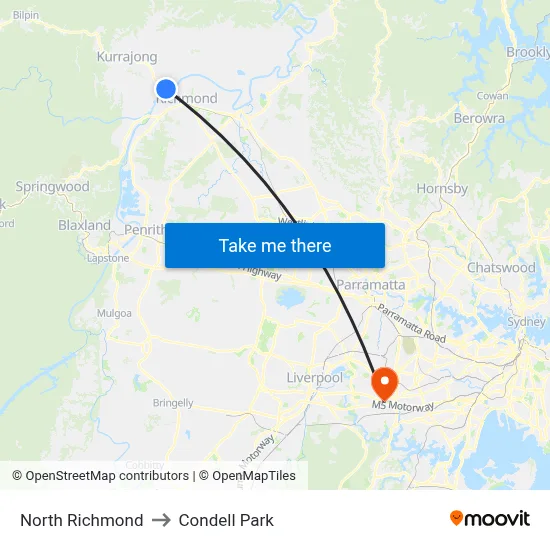 North Richmond to Condell Park map