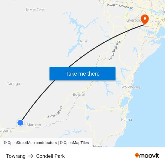 Towrang to Condell Park map