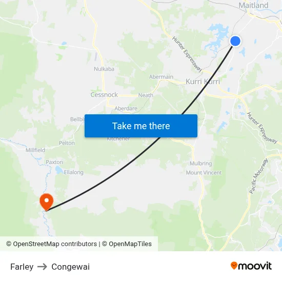 Farley to Congewai map