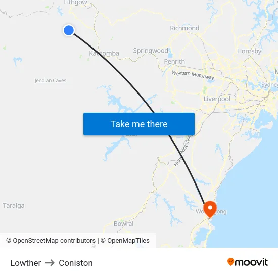 Lowther to Coniston map