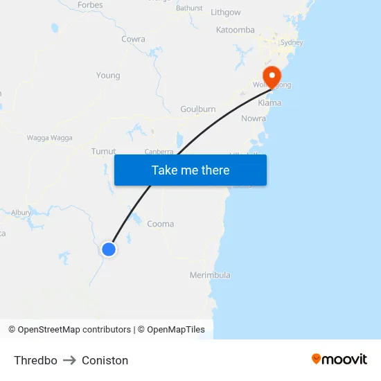 Thredbo to Coniston map
