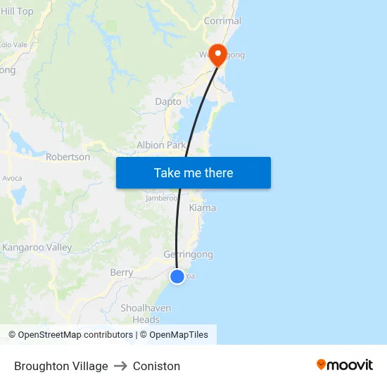 Broughton Village to Coniston map