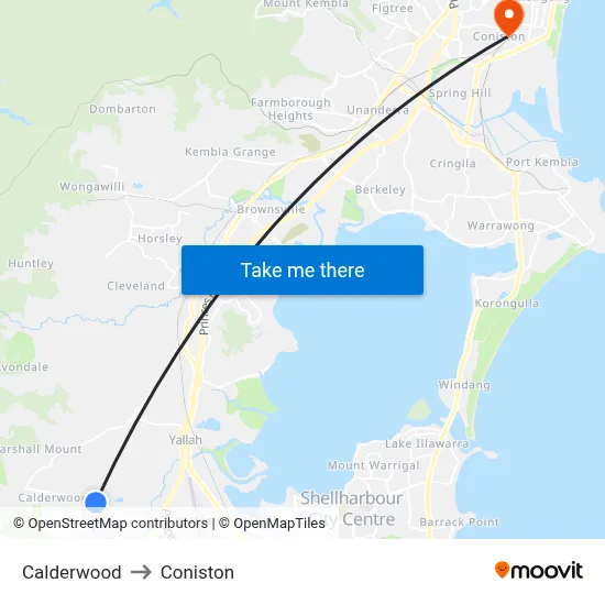 Calderwood to Coniston map