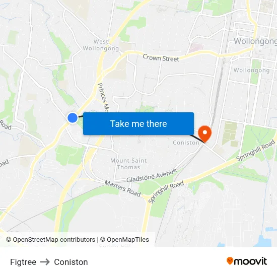 Figtree to Coniston map