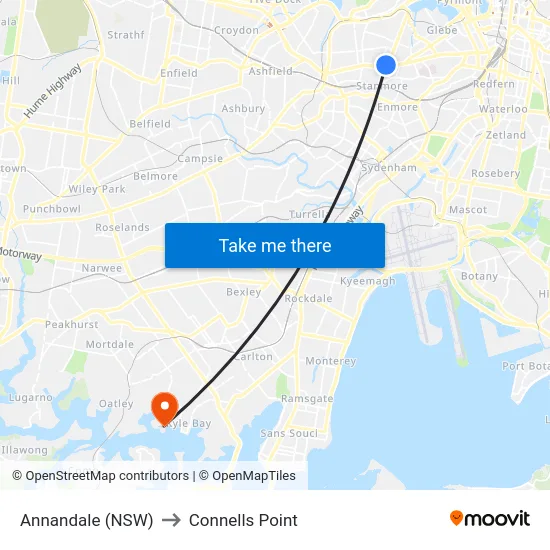 Annandale (NSW) to Connells Point map