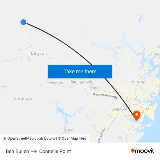 Ben Bullen to Connells Point map
