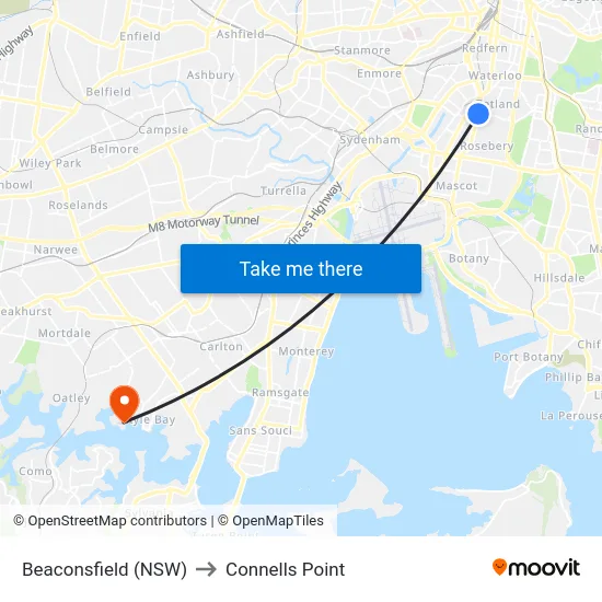 Beaconsfield (NSW) to Connells Point map