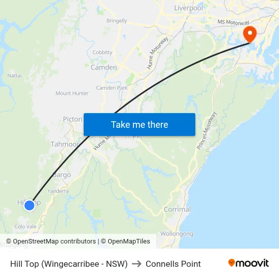 Hill Top (Wingecarribee - NSW) to Connells Point map