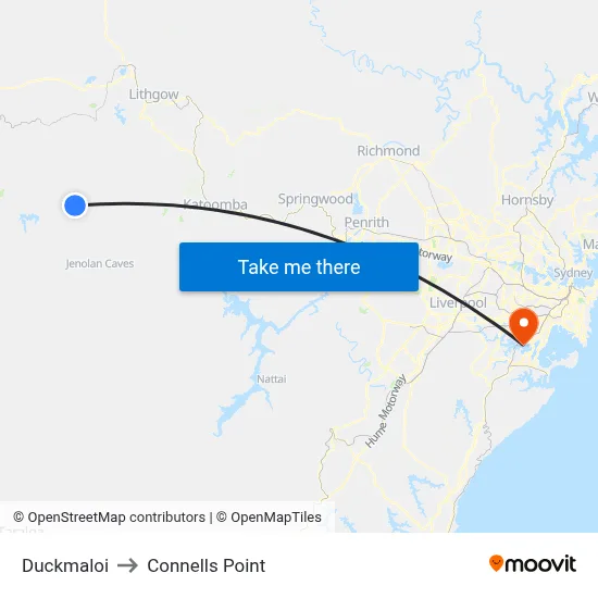 Duckmaloi to Connells Point map