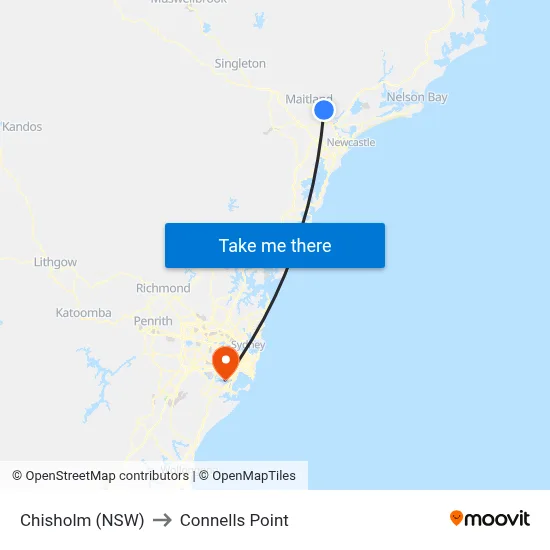 Chisholm (NSW) to Connells Point map