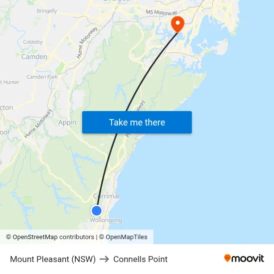 Mount Pleasant (NSW) to Connells Point map