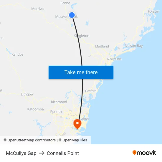 McCullys Gap to Connells Point map