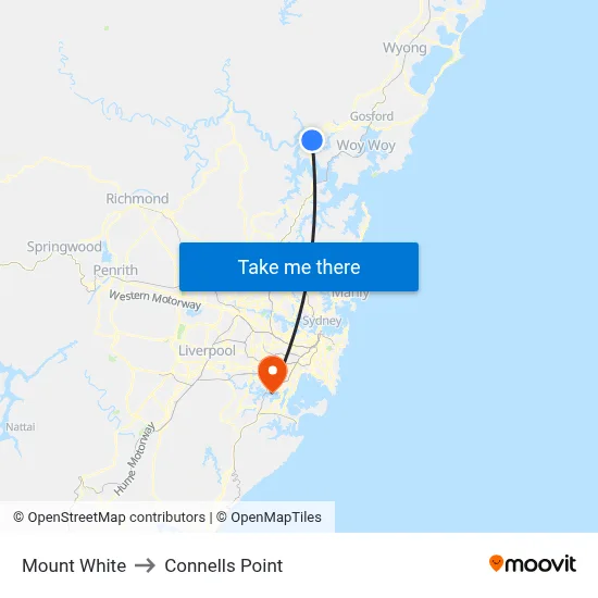 Mount White to Connells Point map