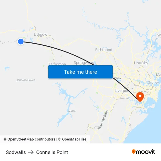 Sodwalls to Connells Point map