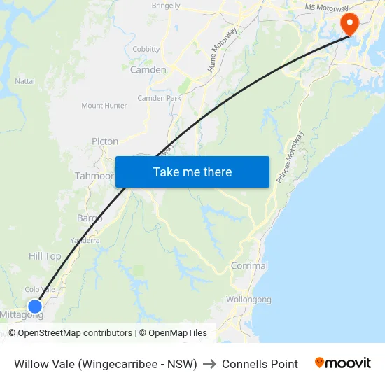 Willow Vale (Wingecarribee - NSW) to Connells Point map